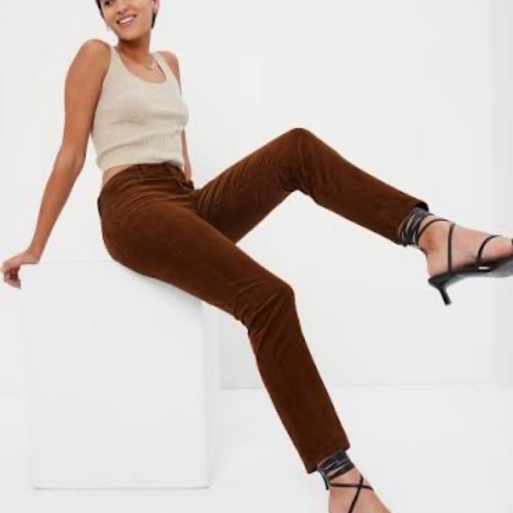 GAP Women's Brown Corduroy Skinny Crop Pants